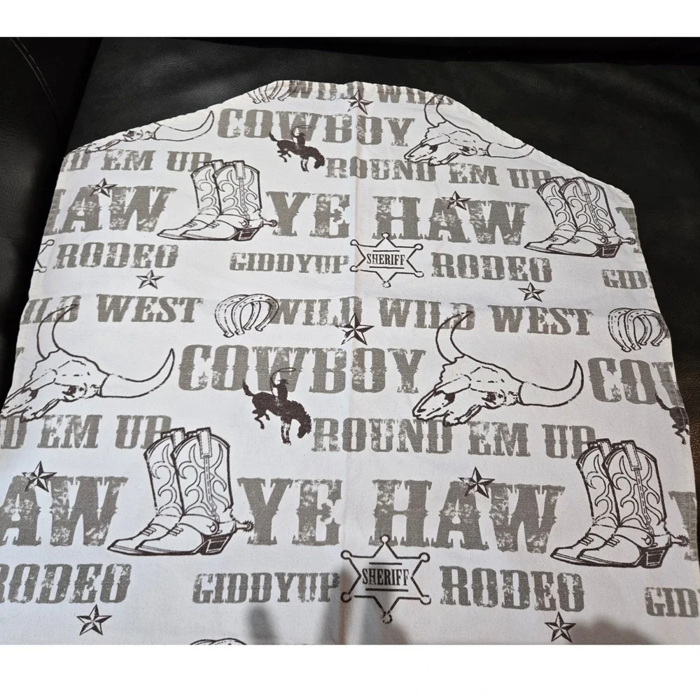 Unbranded Western Rodeo Cowboy Table Runner Cream Brown 44x22 Rustic‎ Print